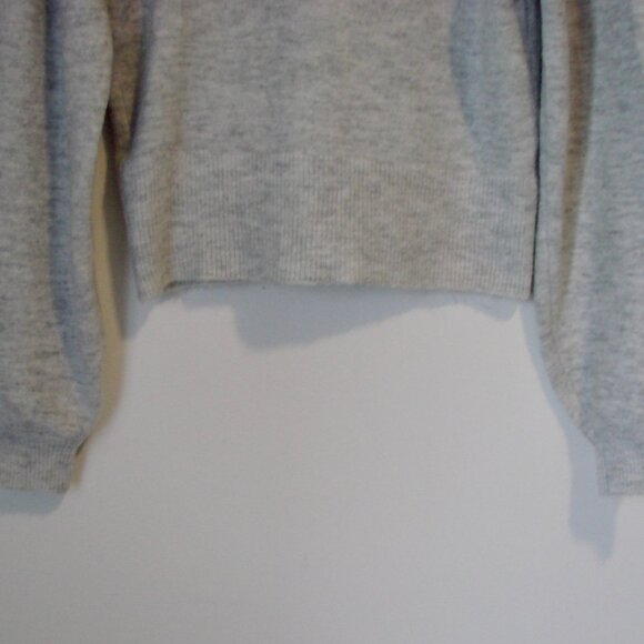 Gray V-neck Cardigan Sweater Decorative Button Up Front Soft Office Size Small - Picture 11 of 11